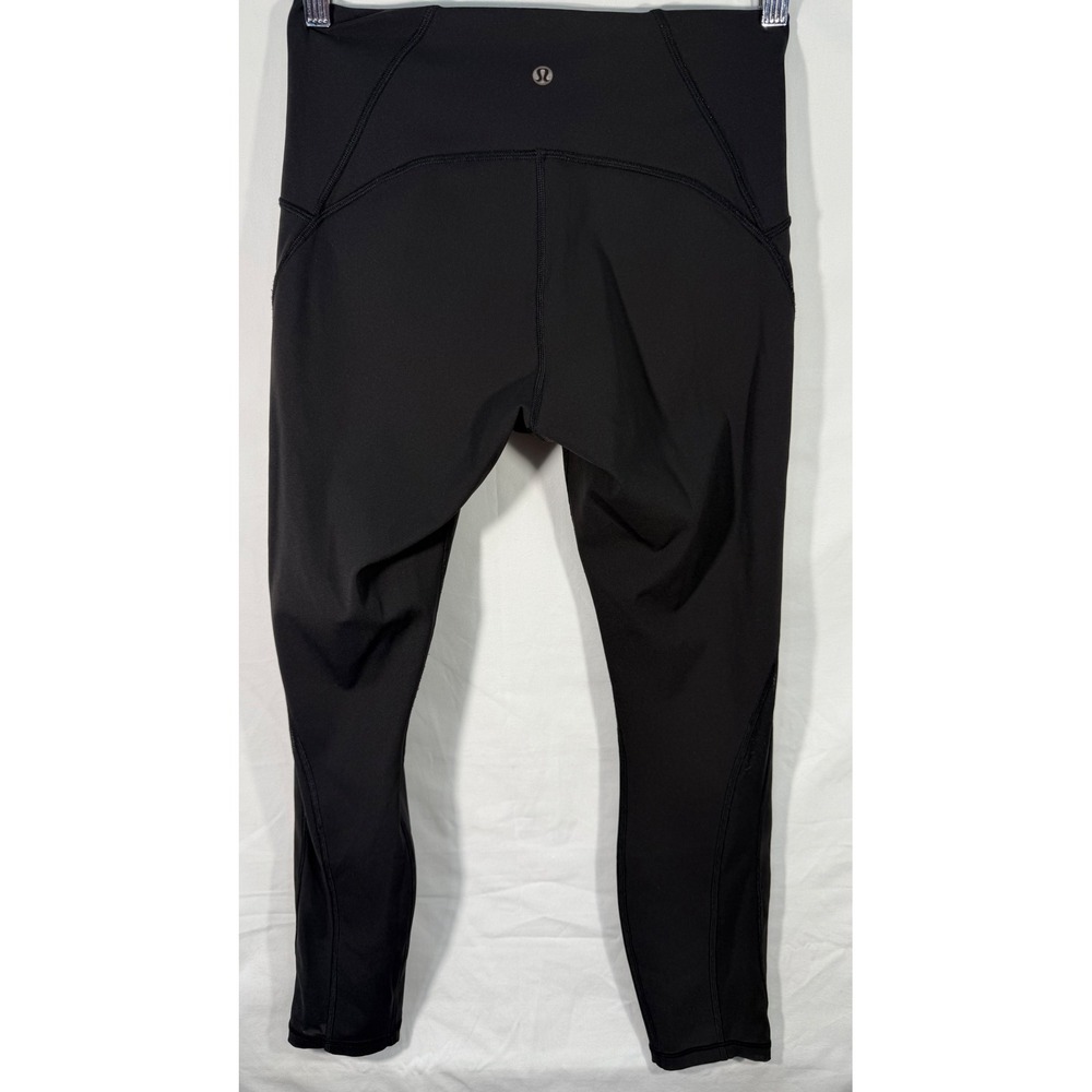 Lululemon Black High Rise Mesh Panel Athletic Leggings Size 6